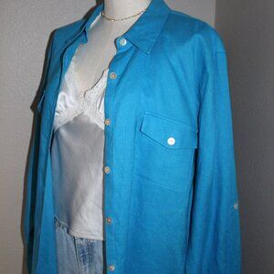 100% Linen Royal Blue Top